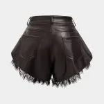 Faux Leather Patchwork Lace Wide Leg Shorts – Wrena