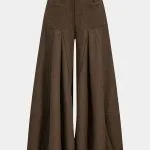 Ruched Zipper Pocket Wide Leg Trousers – Wrena