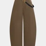 Asymmetrical Metallic Decor Barrel Trousers – Wrena