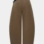 Asymmetrical Metallic Decor Barrel Trousers – Wrena