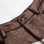 Faux Leather Ruched Patchwork Barrel Trousers – Wrena