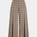 Plaid Print Double Breasted High Waist Pants – Wrena