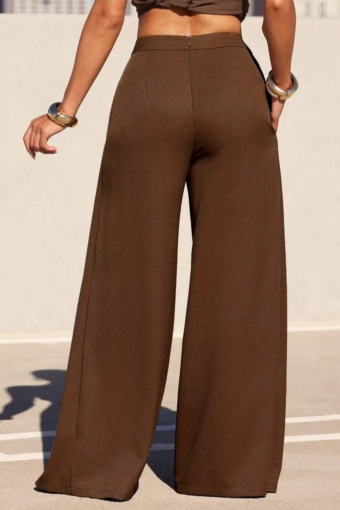 Asymmetrical High-Waist Wide-Leg Pants – Wrena
