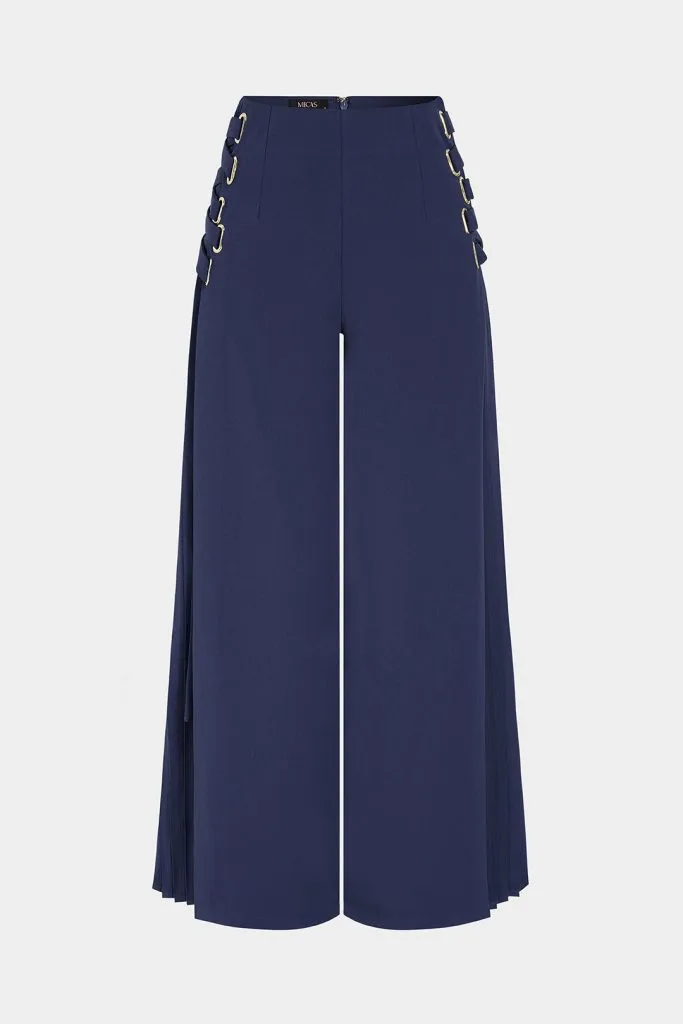 High Waist Tie-Up Pleated Pants – Wrena