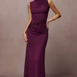 Metallic Decor Ruched Sleeveless Maxi Dress – Wrena