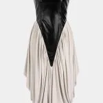 Faux Leather Patchwork Ruched Strapless Sleeveless Midi Dress – Wrena