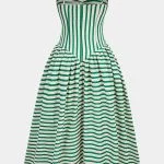 Stripes Print Ruched Zipper Slip Sleeveless Maxi Dress – Wrena