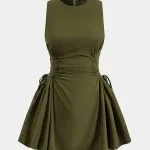 Ruched Strappy Zipper Sleeveless Mini Dress – Wrena