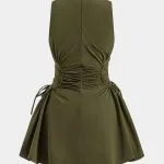 Ruched Strappy Zipper Sleeveless Mini Dress – Wrena