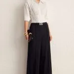 Solid Belted Wide-Leg Pants – Wrena