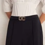Solid Belted Wide-Leg Pants – Wrena