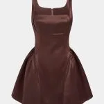 Satin Puff Hem Sleeveless Mini Dress – Wrena