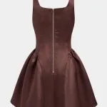 Satin Puff Hem Sleeveless Mini Dress – Wrena