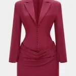 Deep V-Neck Waist-Cinching Ruched Long Sleeve Mini Dress – Wrena
