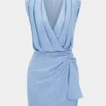 V-Neck Ruched Asymmetrical Sleeveless Mini Dress – Wrena