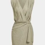 V-Neck Ruched Asymmetrical Sleeveless Mini Dress – Wrena