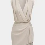 V-Neck Ruched Asymmetrical Sleeveless Mini Dress – Wrena