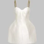 Satin Metallic Chain Sleeveless Mini Dress – Wrena