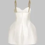 Satin Metallic Chain Sleeveless Mini Dress – Wrena
