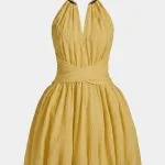 Metallic V-Neck Crossed Backless Sleeveless Mini Dress – Wrena