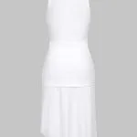 Letter Print Tie Front Round Neck Asymmetrical Slit Sleeveless Midi Dress – Wrena