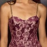 Floral Jacquard Metallic Chain Slip Sleeveless Mini Dress – Wrena