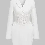 Lace Patchwork Long Sleeve Mini Dress – Wrena