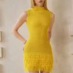 Knit Fringe Sleeveless Mini Dress – Wrena