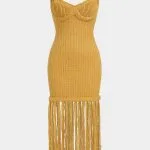 Open Knit Braided Fringe Slip Sleeveless Midi Dress – Wrena