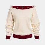 Knit Contrast Trim Off Shoulder Long Sleeve Top – Wrena