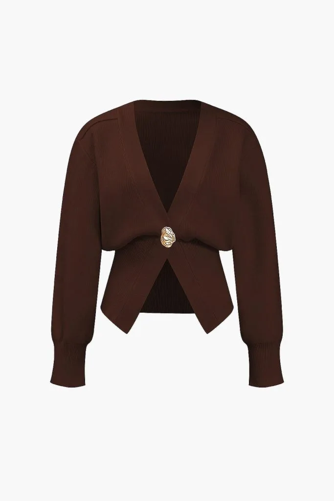 V-Neck Sweater Cardigan – Wrena