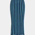 Knit Stripes Print Fringe Hem Skirt – Wrena