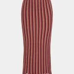 Knit Stripes Print Fringe Hem Skirt – Wrena
