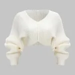 Knit V-Neck Long-Sleeve Top – Wrena