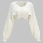 Knit V-Neck Long-Sleeve Top – Wrena