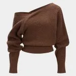 Knit Asymmetrical One Shoulder Ribbed Long-Sleeve Top – Wrena