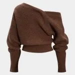 Knit Asymmetrical One Shoulder Ribbed Long-Sleeve Top – Wrena
