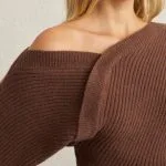Knit Asymmetrical One Shoulder Ribbed Long-Sleeve Top – Wrena