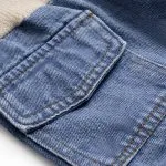 Knit Denim Patchwork Contrast Ribbed Long-Sleeve Top – Wrena