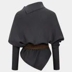Knit Belted Asymmetrical Long-Sleeve Top – Wrena
