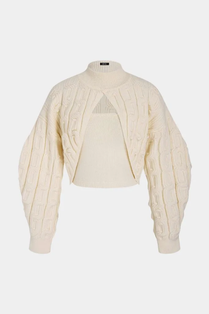 Knit Tube Top And Mock Neck Long-Sleeve Sweater – Wrena