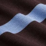 Knit Striped Contrast Collar Button Long-Sleeve Top – Wrena