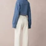 Denim  Asymmetrical Zipper Long-Sleeve Jacket – Wrena