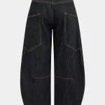Denim Washed Wide Leg Barrel Jeans – Wrena
