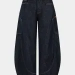 Denim Washed Wide Leg Barrel Jeans – Wrena