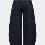Denim Washed Wide Leg Barrel Jeans – Wrena