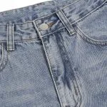 Denim Metallic Decor Wide Leg Jeans – Wrena