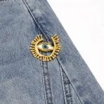 Denim Metallic Decor Wide Leg Jeans – Wrena