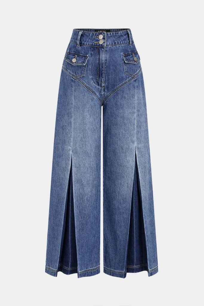 Denim Pocket Button Jeans – Wrena