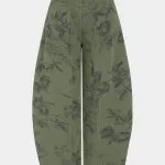Denim Leaves Print Pocket Jeans – Wrena